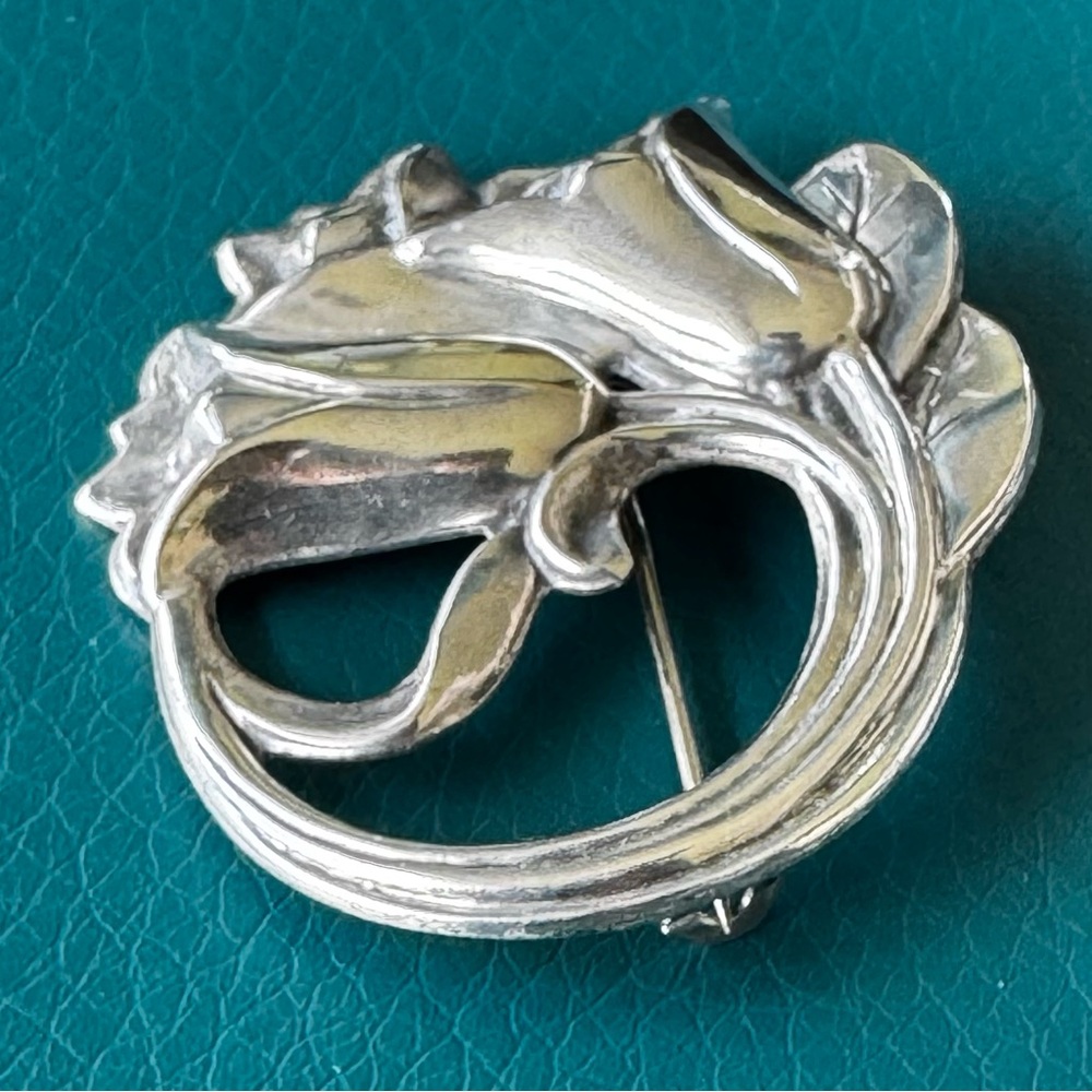 VTG Art Nouveau Style Marked Sterling Silver Tulip Brooch Pin Great Condition! - Picture 4 of 10